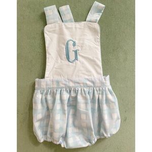 Boys Blue & White Gingham Sunsuit 18m NWT